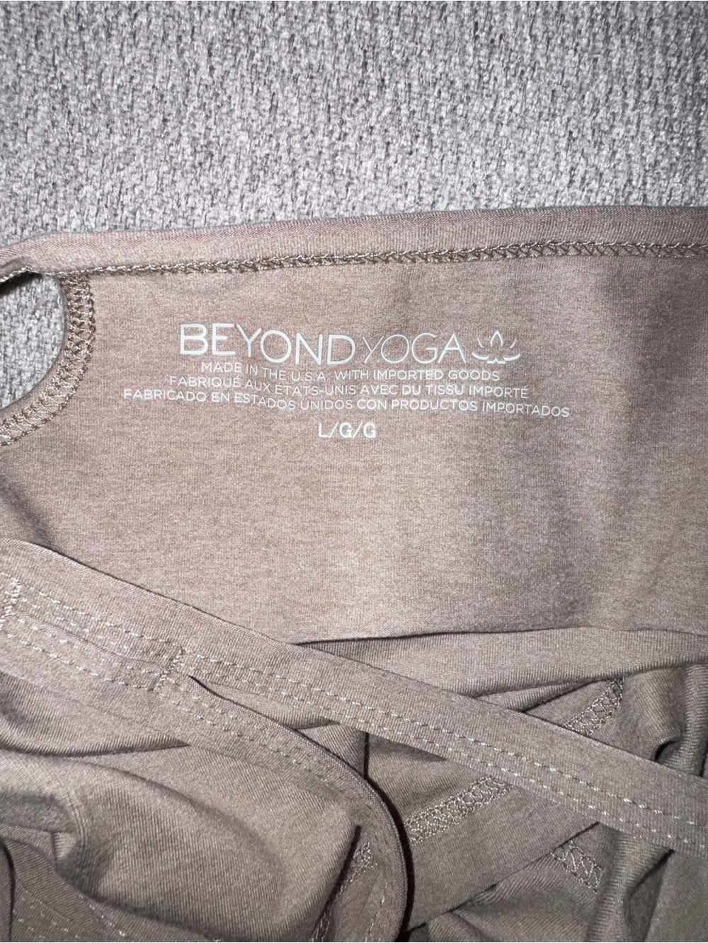 Beyond Yoga Women’s Taupe Cropped Tank Top with Racerback - Picture 3 of 3
